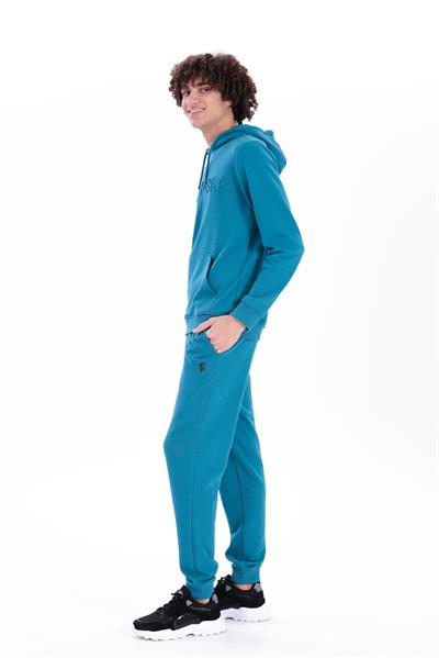 Slim Fit Mens Premium Cobalt Sweatpants with EVA Embroidery Details