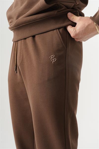 Slim Fit EVA Premium Mens Tan Sweatpants with Embroidered Details