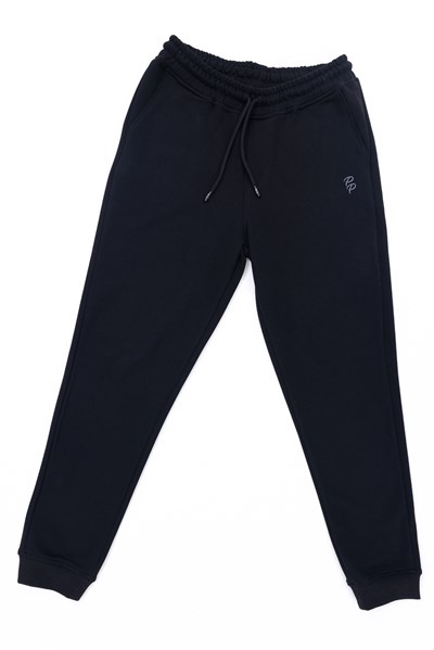 Slim Fit EVA Embroidered Detail Premium Mens Black Sweatpants
