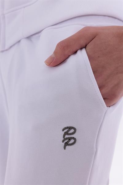 Slim Fit EVA Premium Mens White Sweatpants with Embroidery Detail