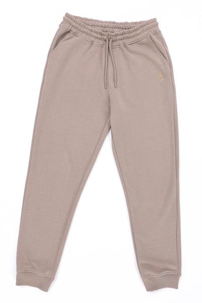 Slim Fit EVA Embroidered Detail Premium Mens Khaki Sweatpants