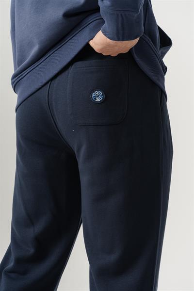 Slim Fit EVA Premium Mens Navy Sweatpants with Embroidered Details