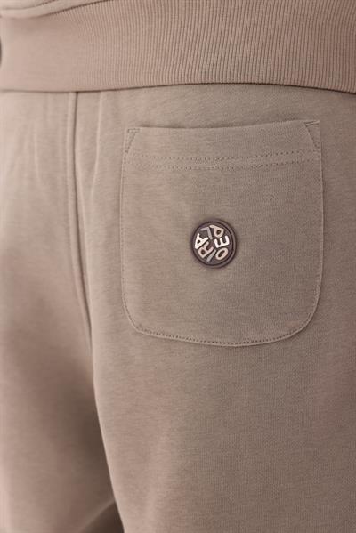 Slim Fit EVA Embroidered Detail Premium Mens Khaki Sweatpants