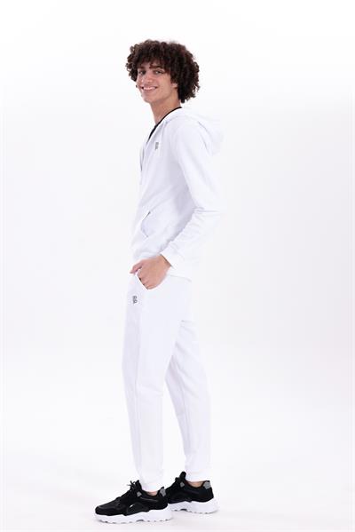 Slim Fit EVA Premium Mens White Sweatpants with Embroidery Detail