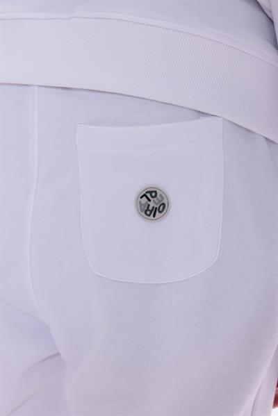 Slim Fit EVA Premium Mens White Sweatpants with Embroidery Detail