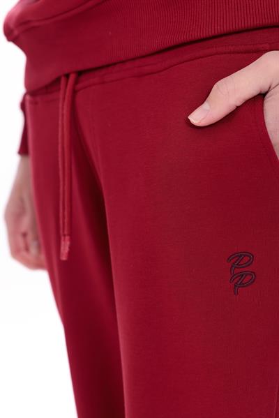 Slim Fit Mens Premium Red Sweatpants with EVA Embroidery Details