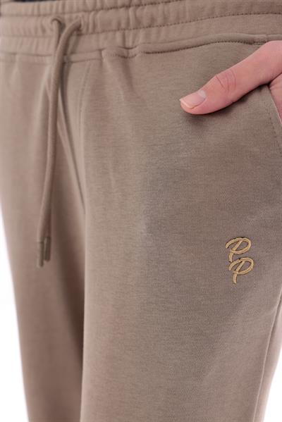 Slim Fit EVA Embroidered Detail Premium Mens Khaki Sweatpants