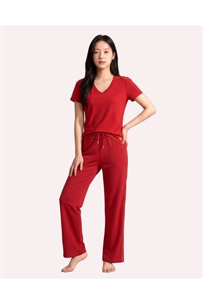 Zincir Şerit Detaylı Loose Fit Kadın Eşofman Altı