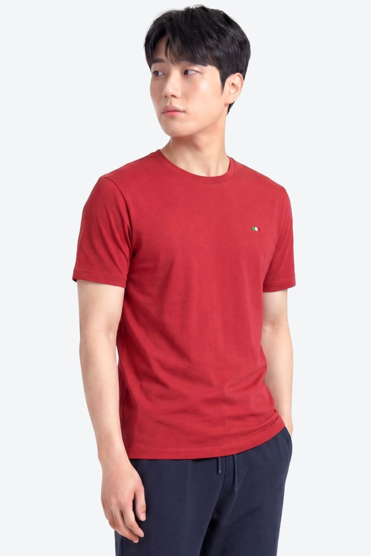 Nakış Detaylı Regular Fit Erkek Bisiklet Yaka T-Shirt