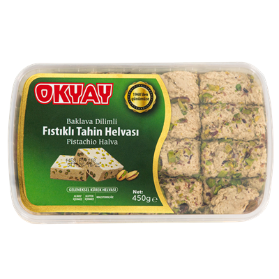 Baklava Dilimli Fıstıklı Tahin Helvası