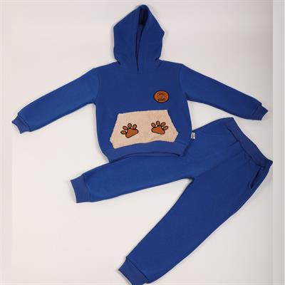 Mimbo Kids Erkek Çocuk Mavi Kapüşonlu Eşofman Takımı