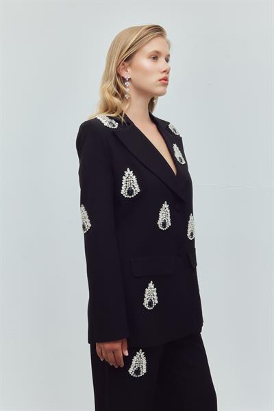 Diamond Queen Taş İşlemeli Siyah Takım