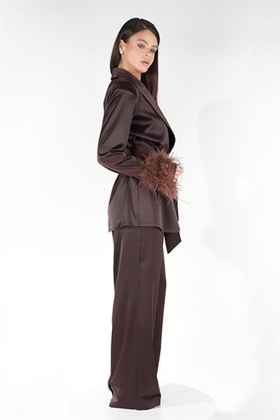 Satin Ember Kolları Tüylü Takım