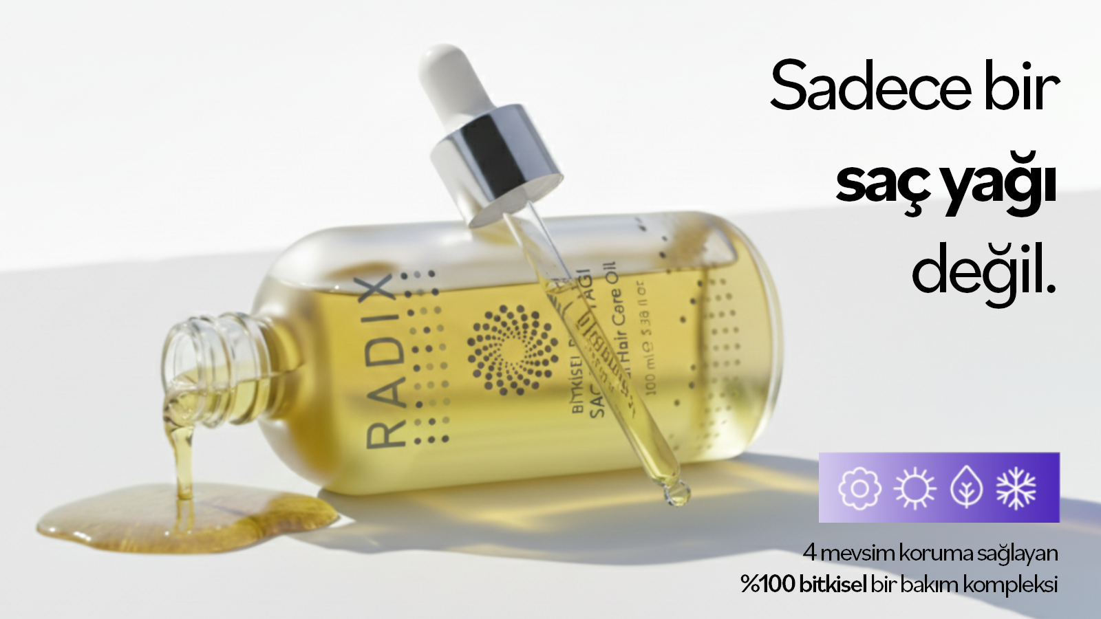RADIX Bitkisel Besleyici Saç Bakım Yağı: Doğanın Gücüyle Saçlarınıza Hayat Verin
