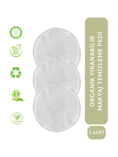 3'lü Yıkanabilir Disk Pamuk (%100 Pamuk)