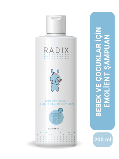RADIX Bebek ve Çocuklar İçin Emolient Şampuan (Aşırı Kuru Ciltler) 200 ml
