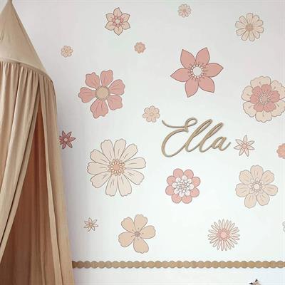 ( PP-1 ) Çiçekli Duvar Sticker – Bebek & Çocuk Odası Bohem Çiçek Duvar Dekoru Kendinden Yapışkanlı