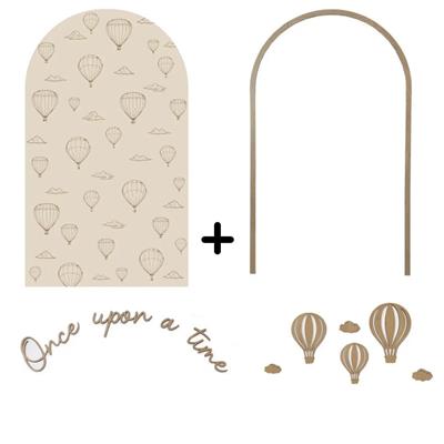 ( PP-14 ) Bebek ve Çocuk Odası Kemer Sticker Ahşap Kemer Dekoru–Balon & Bulut Konsept|3mm Kabartmalı