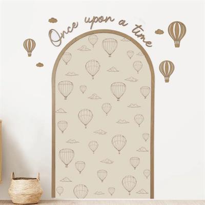 ( PP-14 ) Bebek ve Çocuk Odası Kemer Sticker Ahşap Kemer Dekoru–Balon & Bulut Konsept|3mm Kabartmalı
