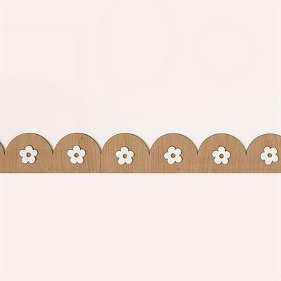 ( PP-26) Bebek & Çocuk Odası Ahşap Dalgalı Bordür 3mm Kabartmalı Yapışkanlı Çiçek Motifli