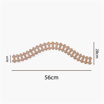 ( PP-35) Bebek & Çocuk Odası Ahşap Dalgalı Tren Yolu Bordür 3mm Kabartmalı Şerit Duvar Çitası