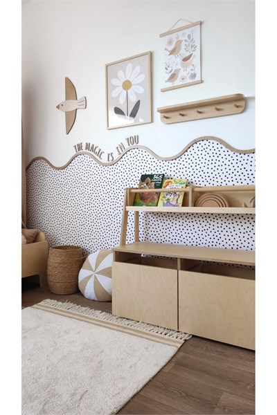 ( PP-57 ) Bebek & Çocuk Odası Ahşap Oval Bordür 3mm Kabartmalı Şerit Boyanabilir