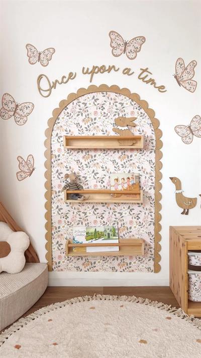 ( PP-9 ) 3mm Kabartmalı Ahşap Bohem Çerçeve Kemer Duvar Çitası 90x150 cm