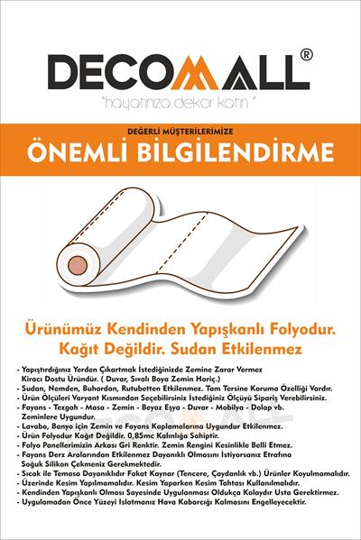 Code 67 Suya Dayanıklı Mutfak Banyo Zemin Mermer Mobilya Fayans Yapışkanlı Folyo Kaplama