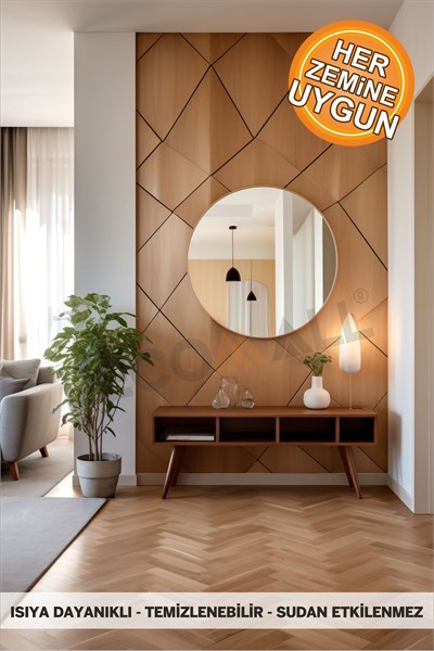 Code135 KENDİNDEN YAPIŞKANLI DUVAR KAPLAMA AHŞAP ÇİTA GÖRÜNÜMLÜ FOLYO İSKANDİNAV PANEL (100X300cm)