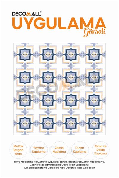 CodeK-12 Kendinden Yapışkanlı FOLYO KARO Suya Dayanıklı Mutfak Banyo Zemin Kaplama 30x30 Cm(4 ADET)