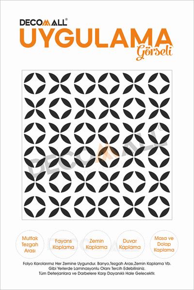CodeK-14 Kendinden Yapışkanlı FOLYO KARO Suya Dayanıklı Mutfak Banyo Zemin Kaplama 30x30 Cm(4 ADET)