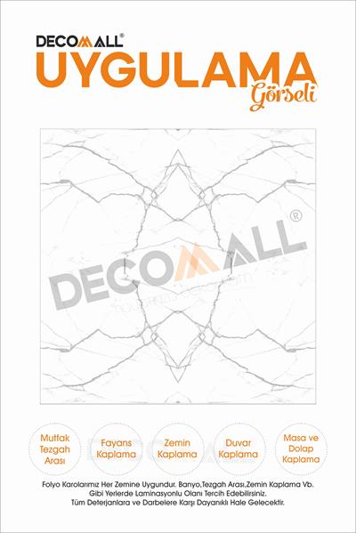 CodeK-16 Kendinden Yapışkanlı FOLYO KARO Suya Dayanıklı Mutfak Banyo Zemin Kaplama 30x30 Cm(4 ADET)