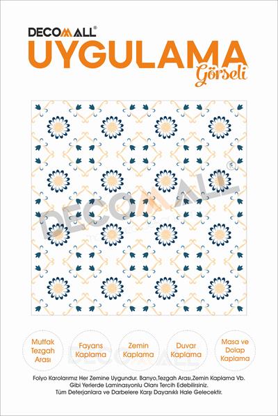 CodeK-17 Kendinden Yapışkanlı FOLYO KARO Suya Dayanıklı Mutfak Banyo Zemin Kaplama 30x30 Cm(4 ADET)