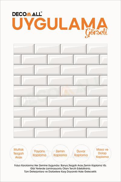 CodeK-6 Kendinden Yapışkanlı FOLYO KARO Suya Dayanıklı Mutfak Banyo Zemin Kaplama 30x30 Cm(4 ADET)