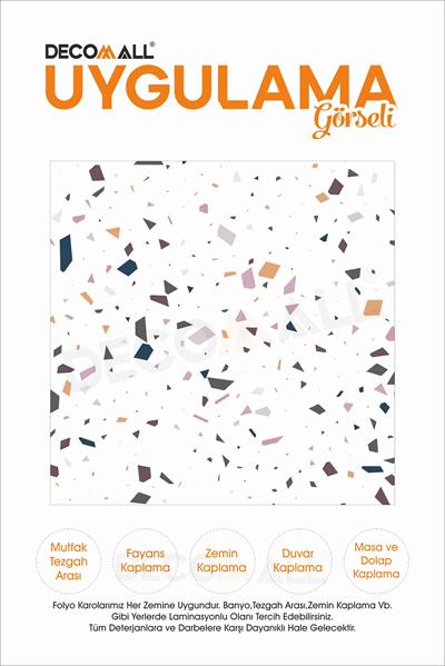 CodeK-7 Kendinden Yapışkanlı FOLYO KARO Suya Dayanıklı Mutfak Banyo Zemin Kaplama 30x30 Cm(4 ADET)