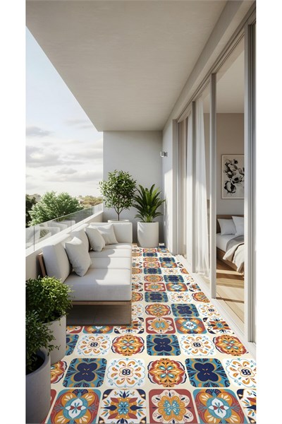 K-33 Kendinden Yapışkanlı FOLYO Suya Dayanıklı Mutfak Banyo Zemin Kaplama 30x30cm (Laminasyonlu)