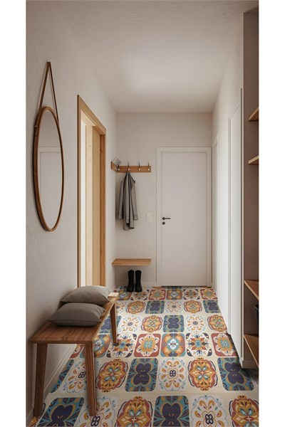K-33 Kendinden Yapışkanlı FOLYO Suya Dayanıklı Mutfak Banyo Zemin Kaplama 30x30cm (Laminasyonlu)