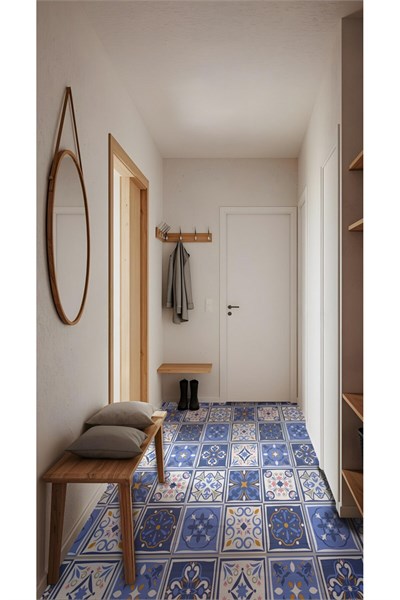 K-35 Kendinden Yapışkanlı FOLYO Suya Dayanıklı Mutfak Banyo Zemin Kaplama 30x30cm(Laminasyonlu)