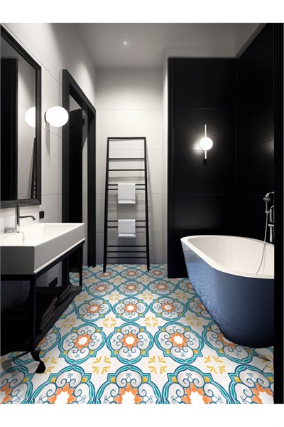 K-38 Kendinden Yapışkanlı FOLYO Suya Dayanıklı Mutfak Banyo Zemin Kaplama 30x30cm (Laminasyonlu)
