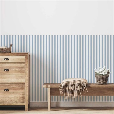 (PP59) Kemerli Çizgili Yarım Duvar Sticker–Bebek & Çocuk Odası Kendinden Yapışkanlı Duvar Dekoru