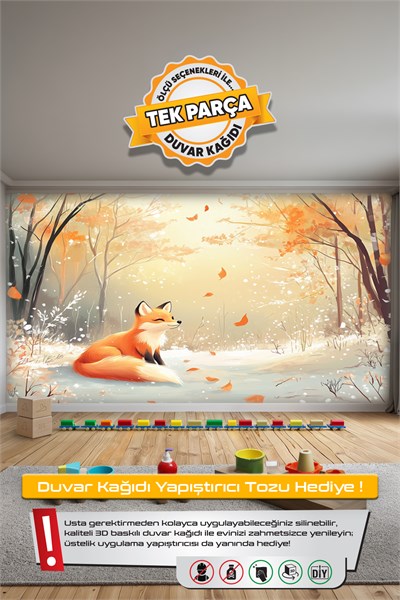 (Kids-44) Çocuk Bekek Genç Odası Tek Parça Duvar Kağıdı Kabartmalı 3D Görünümlü Yapışkan Hediyeli