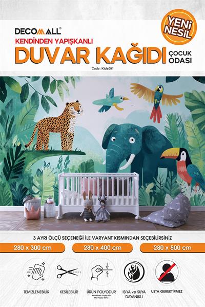kids001 Yeni Nesil Kendinden Yapışkanlı Çocuk Odası Duvar Kağıdı Duvar Posteri Yapışkanlı 