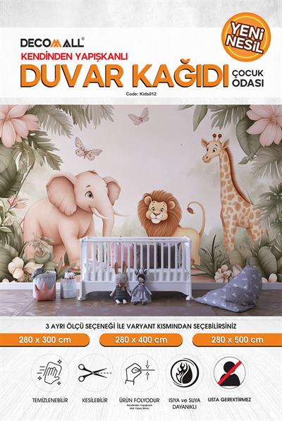 kids012 Yeni Nesil Kendinden Yapışkanlı Çocuk Odası Duvar Kağıdı Duvar Posteri Yapışkanlı 