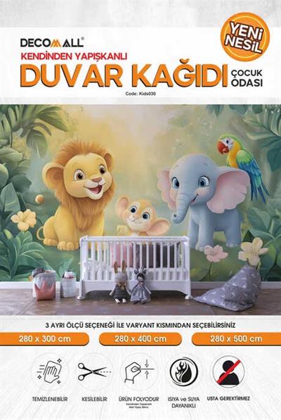 kids030 Yeni Nesil Kendinden Yapışkanlı Çocuk Odası Duvar Kağıdı Duvar Posteri Yapışkanlı 