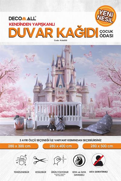 kids055 Yeni Nesil Kendinden Yapışkanlı Çocuk Odası Duvar Kağıdı Duvar Posteri Yapışkanlı 