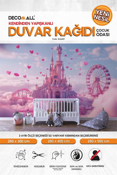 kids061 Yeni Nesil Kendinden Yapışkanlı Çocuk Odası Duvar Kağıdı Duvar Posteri Yapışkanlı 