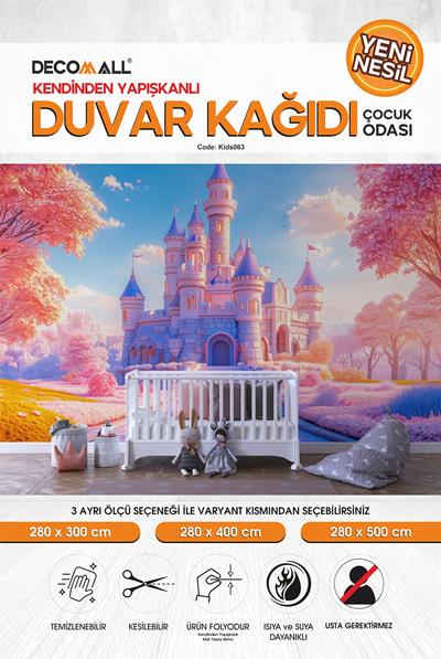 kids063 Yeni Nesil Kendinden Yapışkanlı Çocuk Odası Duvar Kağıdı Duvar Posteri Yapışkanlı 
