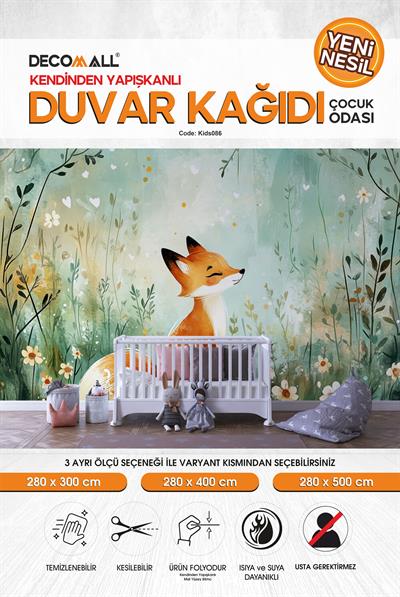 kids086 Yeni Nesil Kendinden Yapışkanlı Çocuk Odası Duvar Kağıdı Duvar Posteri Yapışkanlı 