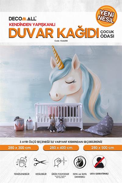 kids098 Yeni Nesil Kendinden Yapışkanlı Çocuk Odası Duvar Kağıdı Duvar Posteri Yapışkanlı 