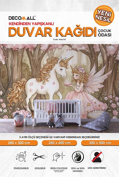 kids107 Yeni Nesil Kendinden Yapışkanlı Çocuk Odası Duvar Kağıdı Duvar Posteri Yapışkanlı 